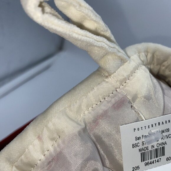 Pottery Barn Rex Velvet Christmas Stocking Red Cream Monogrammed 19 inch - Picture 4 of 10